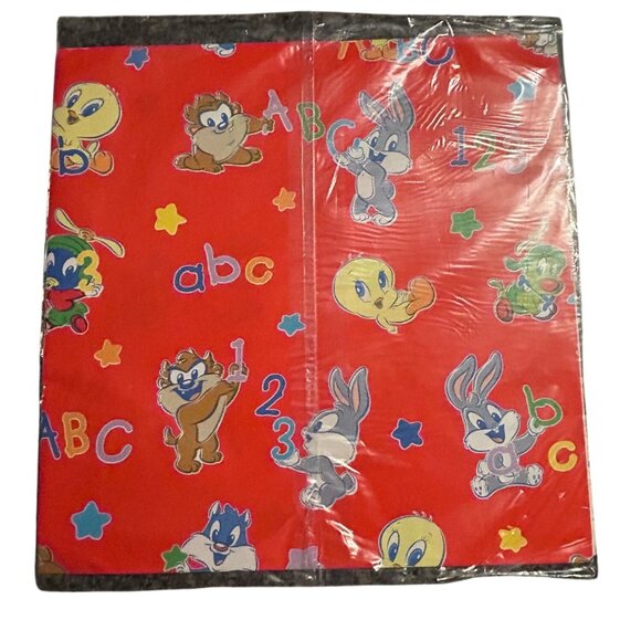 Baby Looney Tunes Gift Wrap Red ABC Design 8.1 Sq Ft 2 Sheets Per Pack - Picture 3 of 3